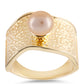 Pozlacený Stříbrný Prsten se Zlatou Sladkovodní Perlou