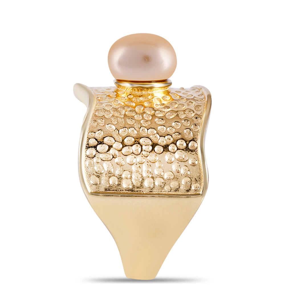 Pozlacený Stříbrný Prsten se Zlatou Sladkovodní Perlou 3 