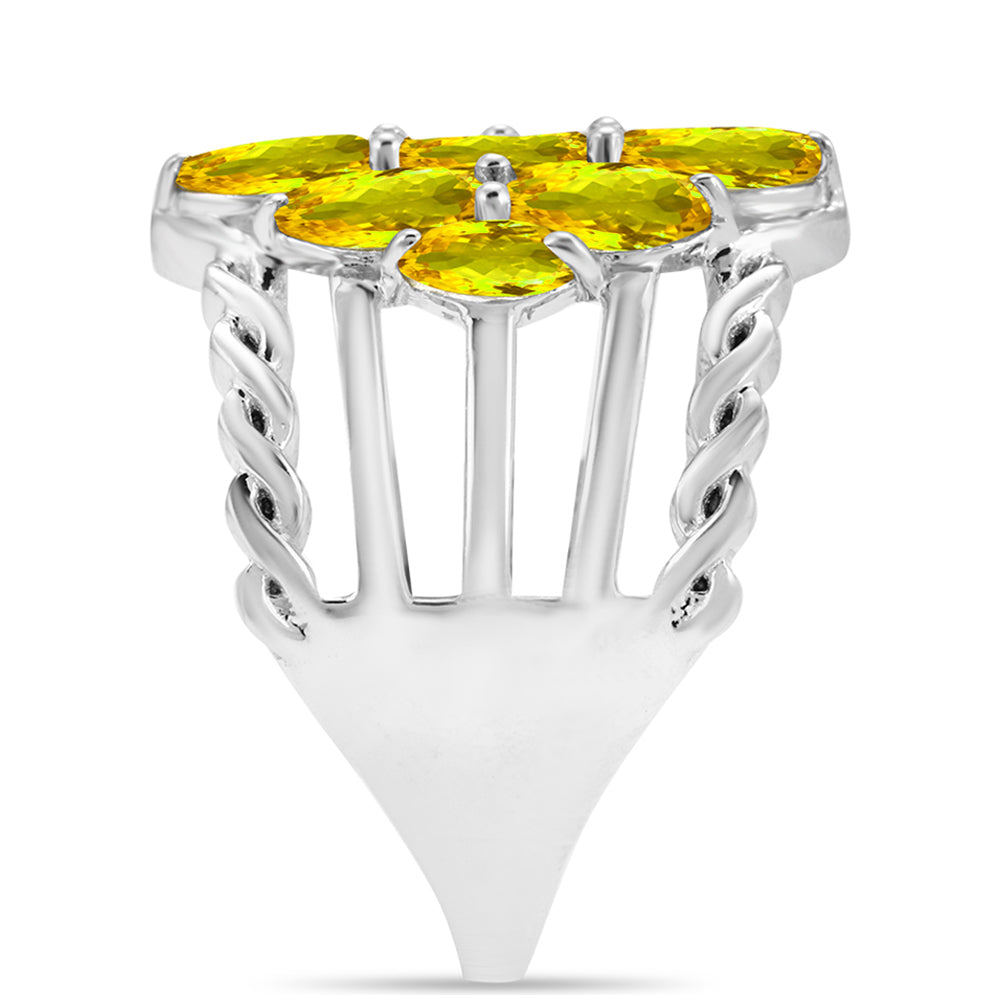 Stříbrný Prsten s Uralským Citrínem 3 