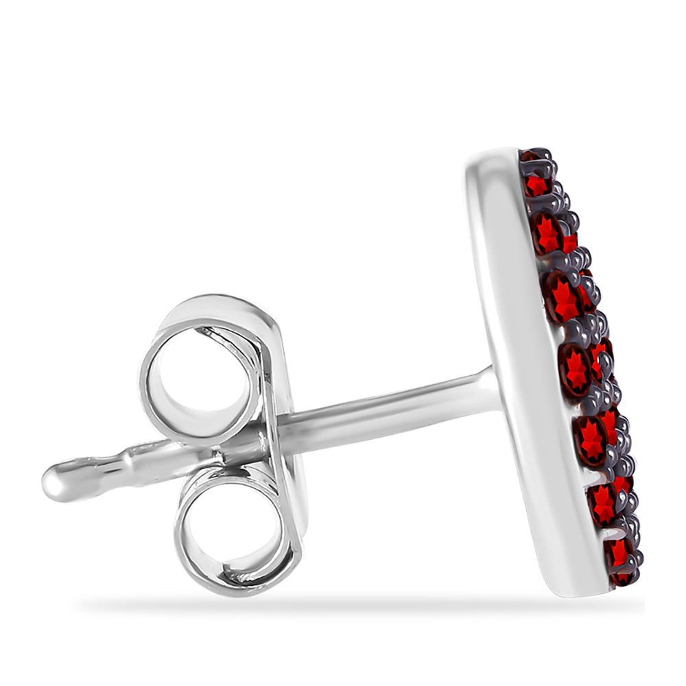 Stříbrné Náušnice s Bartonským Granátem 2 