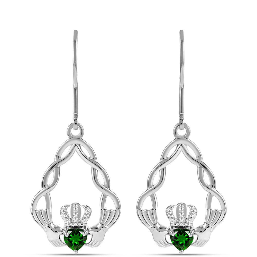 Stříbrné Náušnice s Chromovým Diopsidem 1 