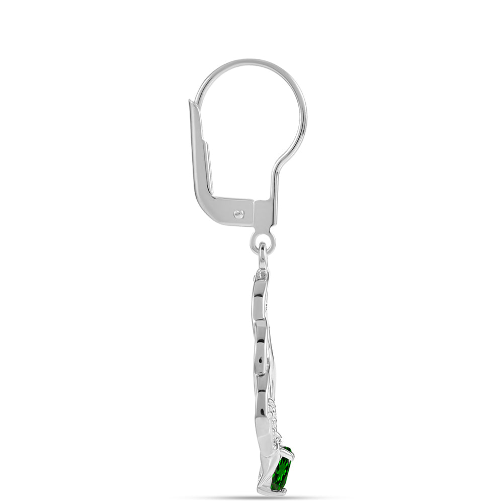 Stříbrné Náušnice s Chromovým Diopsidem