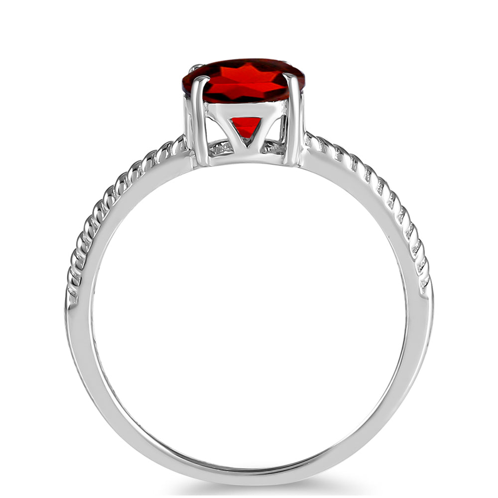 Stříbrný Prsten s Bartonským Granátem 2 