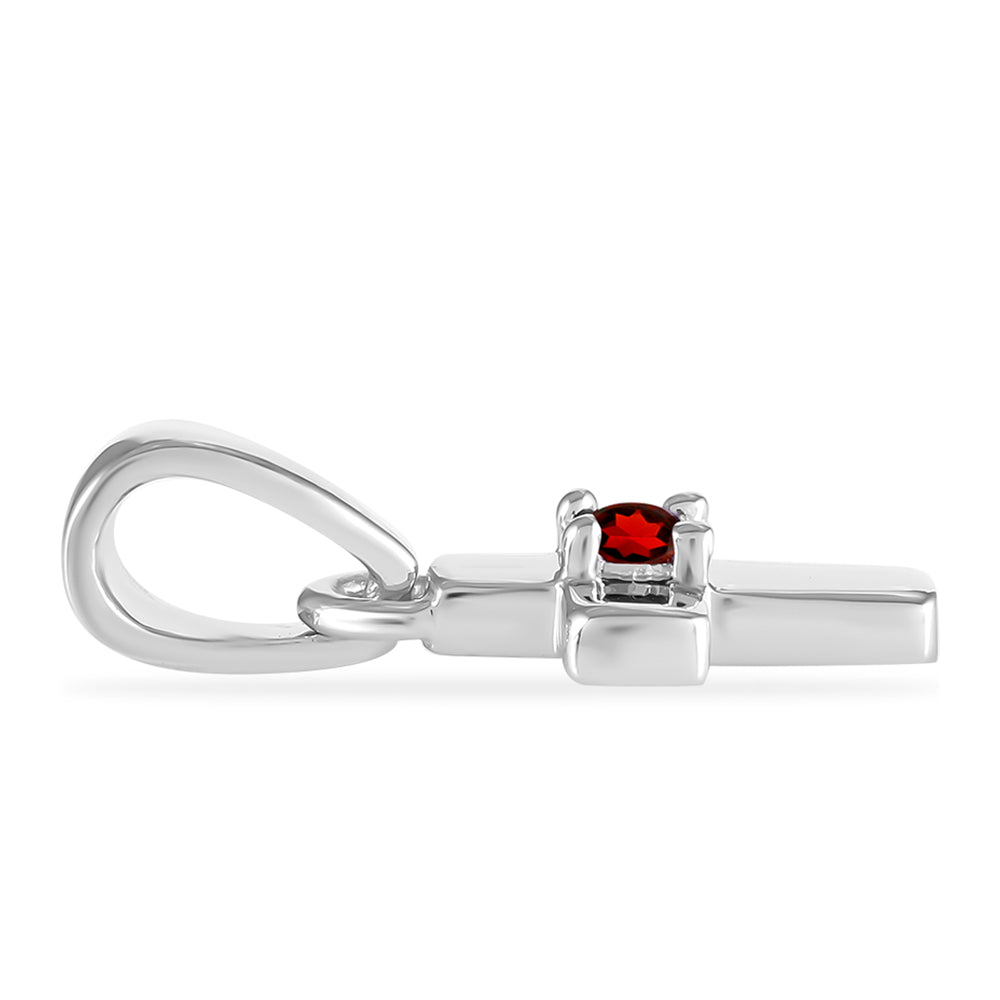 Kříž Stříbrný Přívěsek s Bartonským Granátem 2 