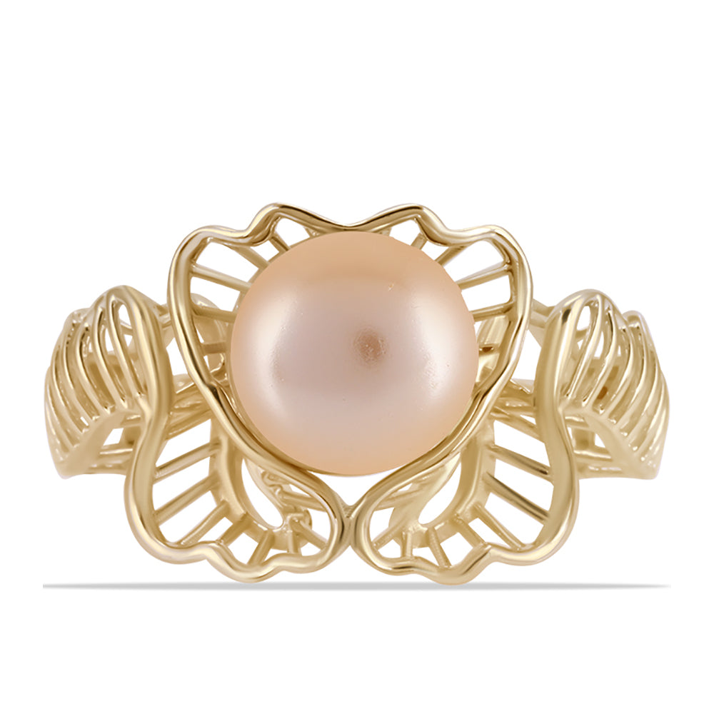Pozlacený Stříbrný Prsten se Zlatou Sladkovodní Perlou