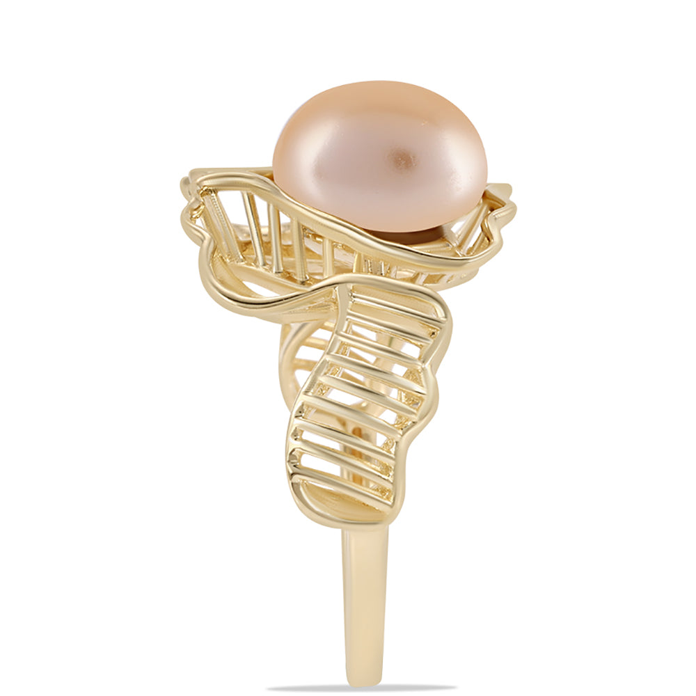 Pozlacený Stříbrný Prsten se Zlatou Sladkovodní Perlou 4 