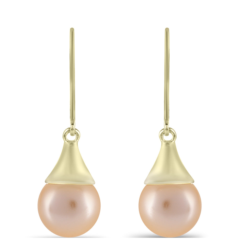 Pozlacené Stříbrné Náušnice se Zlatou Sladkovodní Perlou 1 