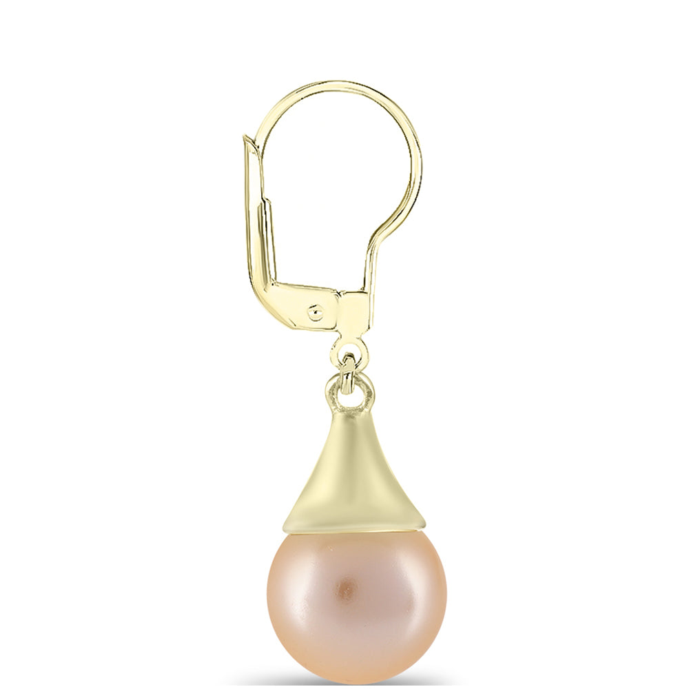 Pozlacené Stříbrné Náušnice se Zlatou Sladkovodní Perlou 2 