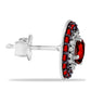 Stříbrné Náušnice s Bartonským Granátem a Bílým Topazem