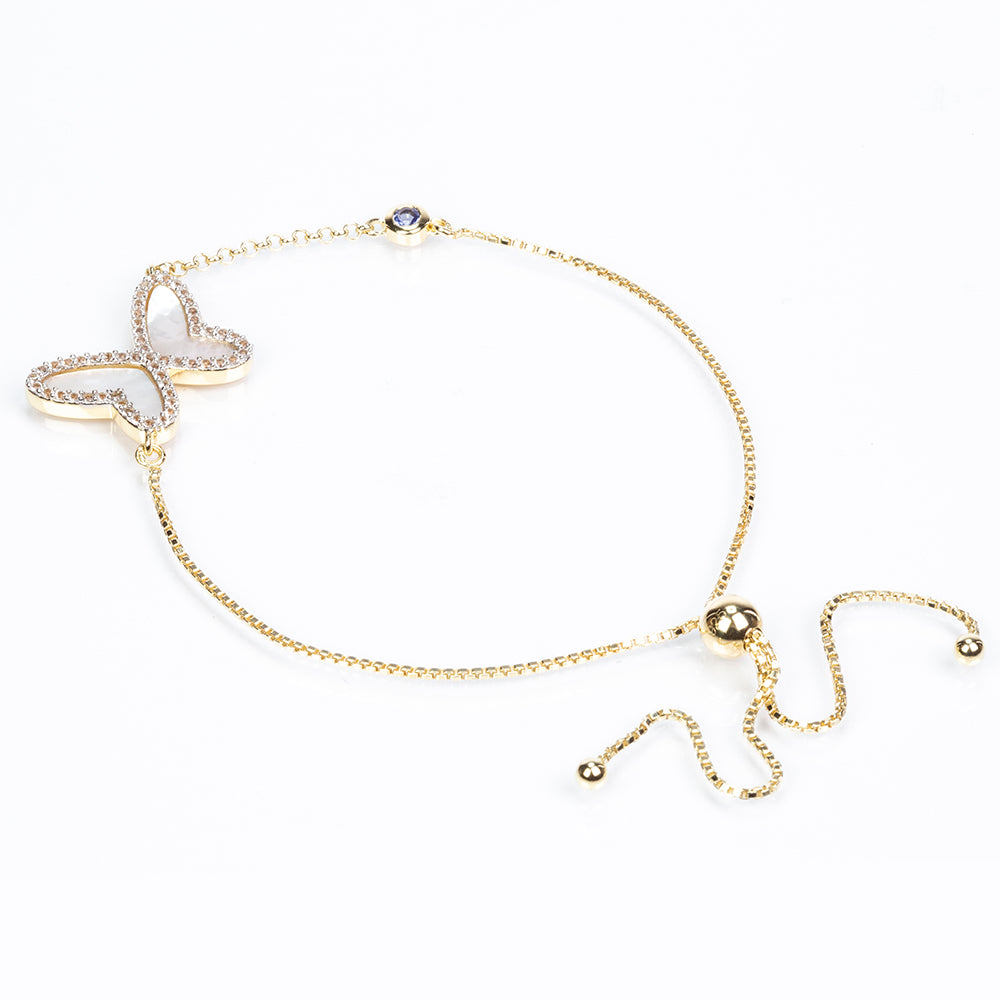 Pozlacený Stříbrný Náramek s AAA Tanzanitem a Lasturou 2 