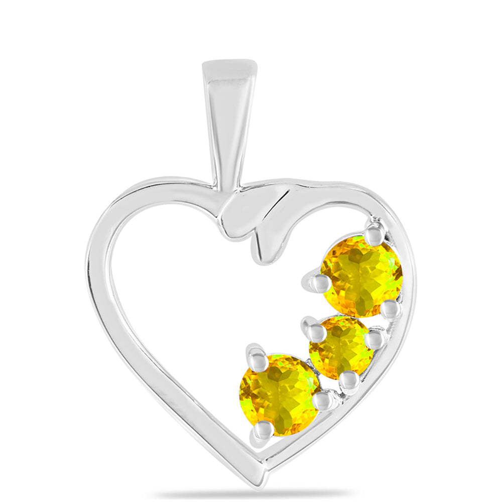 Stříbro 925/1000 - Přívěsek s Uralským Citrínem a Bílým Topazem - Karátové číslo: 0.59. přibližná hmotnost: 1.57 gramů 1 