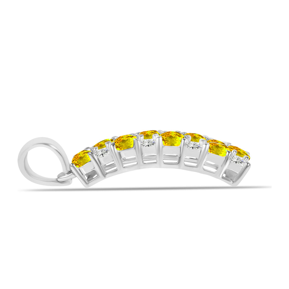 Stříbro 925/1000 - Přívěsek s Uralským Citrínem a Bílým Topazem - Karátové číslo: 2.13. přibližná hmotnost: 2.24 gramů 2 