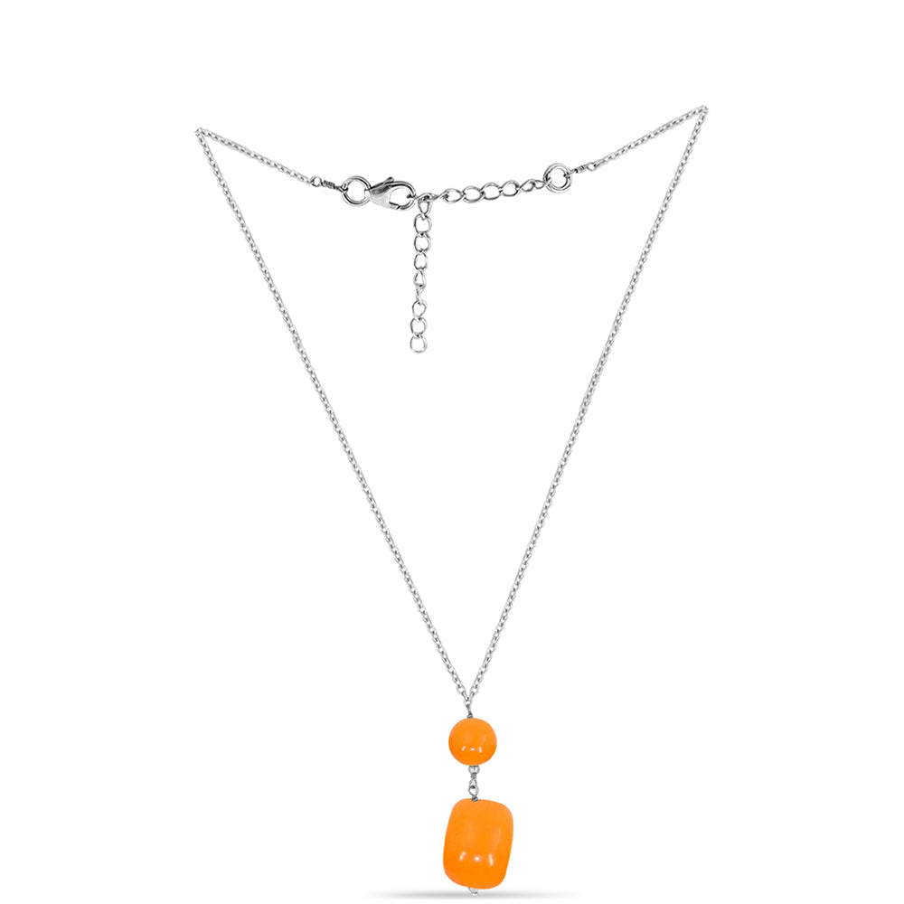 Stříbrný Náhrdelník se Žlutým Jadeitem