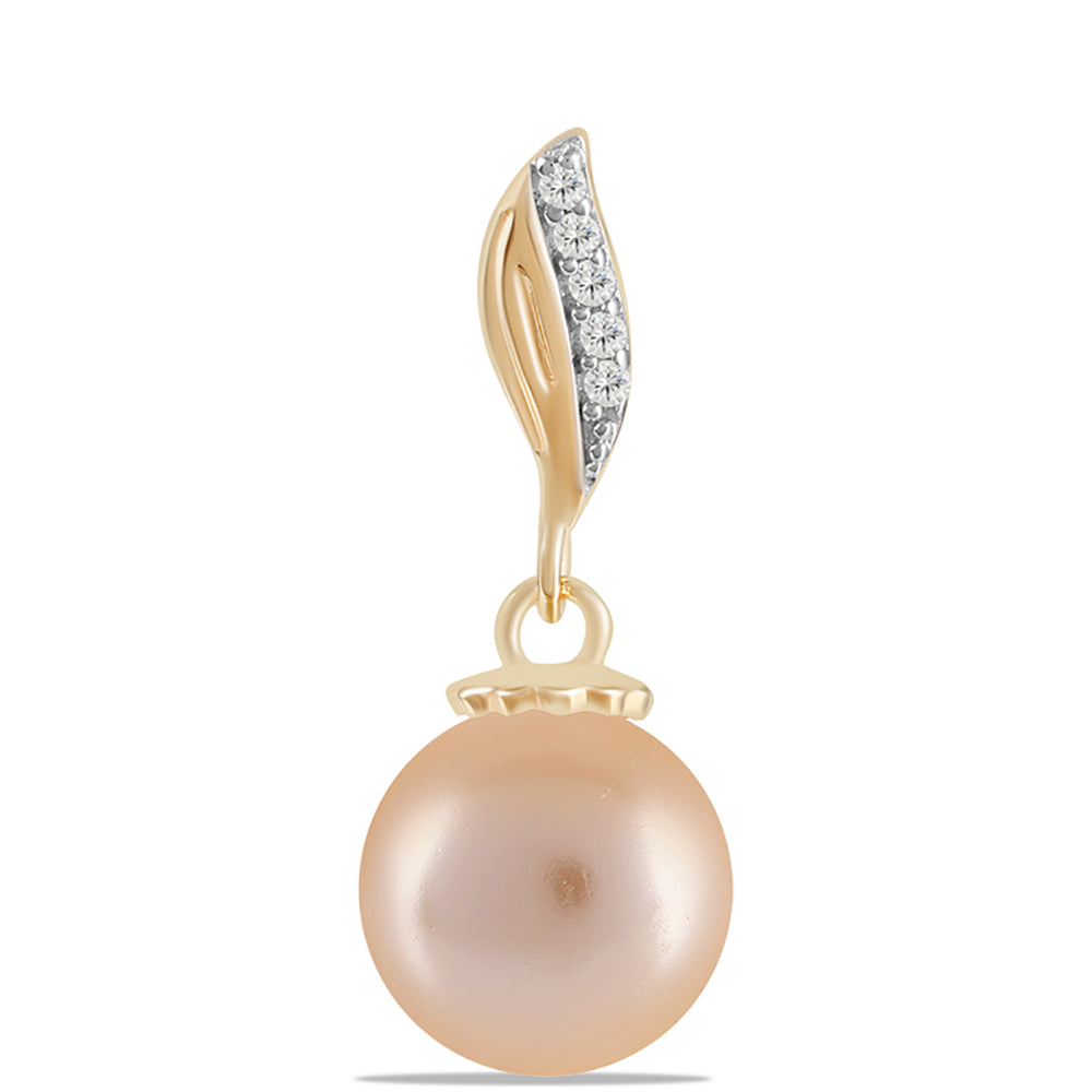 Pozlacený Stříbrný Přívěsek se Zlatou Sladkovodní Perlou a Bílým Topazem