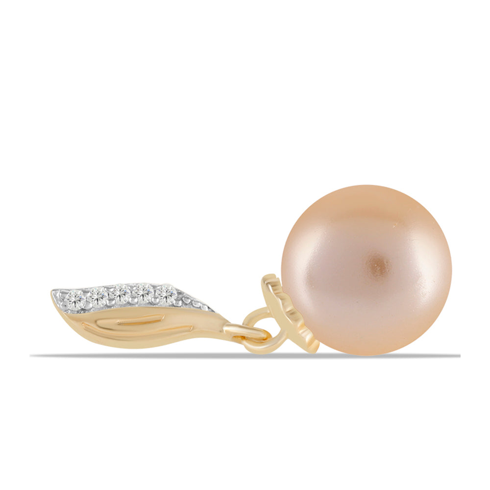 Pozlacený Stříbrný Přívěsek se Zlatou Sladkovodní Perlou a Bílým Topazem