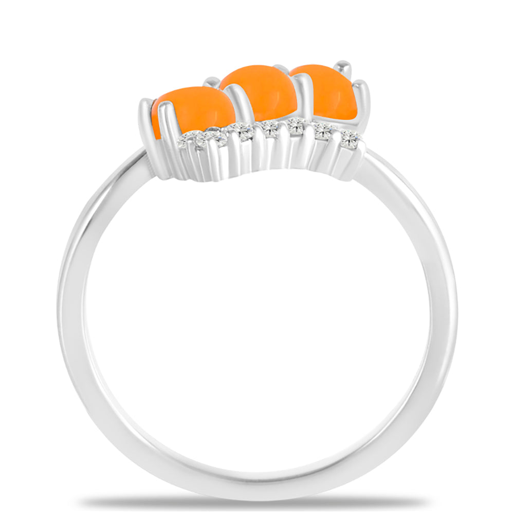 Stříbro 925/1000 - Prsten se Žlutým Jadeitem a Bílým Topazem - Karátové číslo: 1.19. přibližná hmotnost: 2.97 gramů