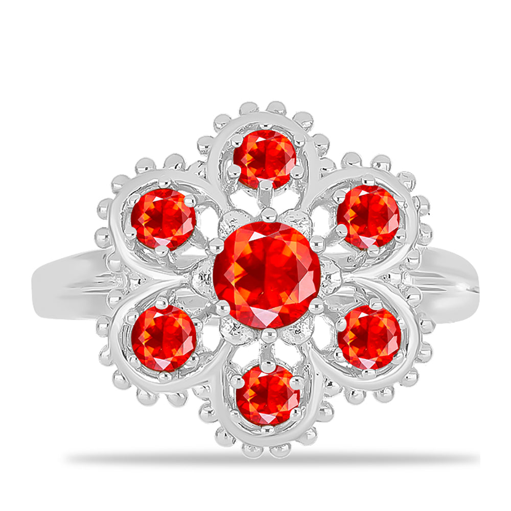 Stříbrný Prsten s Etiopským Červeným Opálem z Lega Dembi