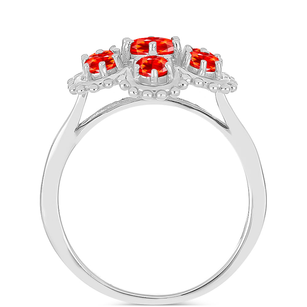 Stříbrný Prsten s Etiopským Červeným Opálem z Lega Dembi 2 