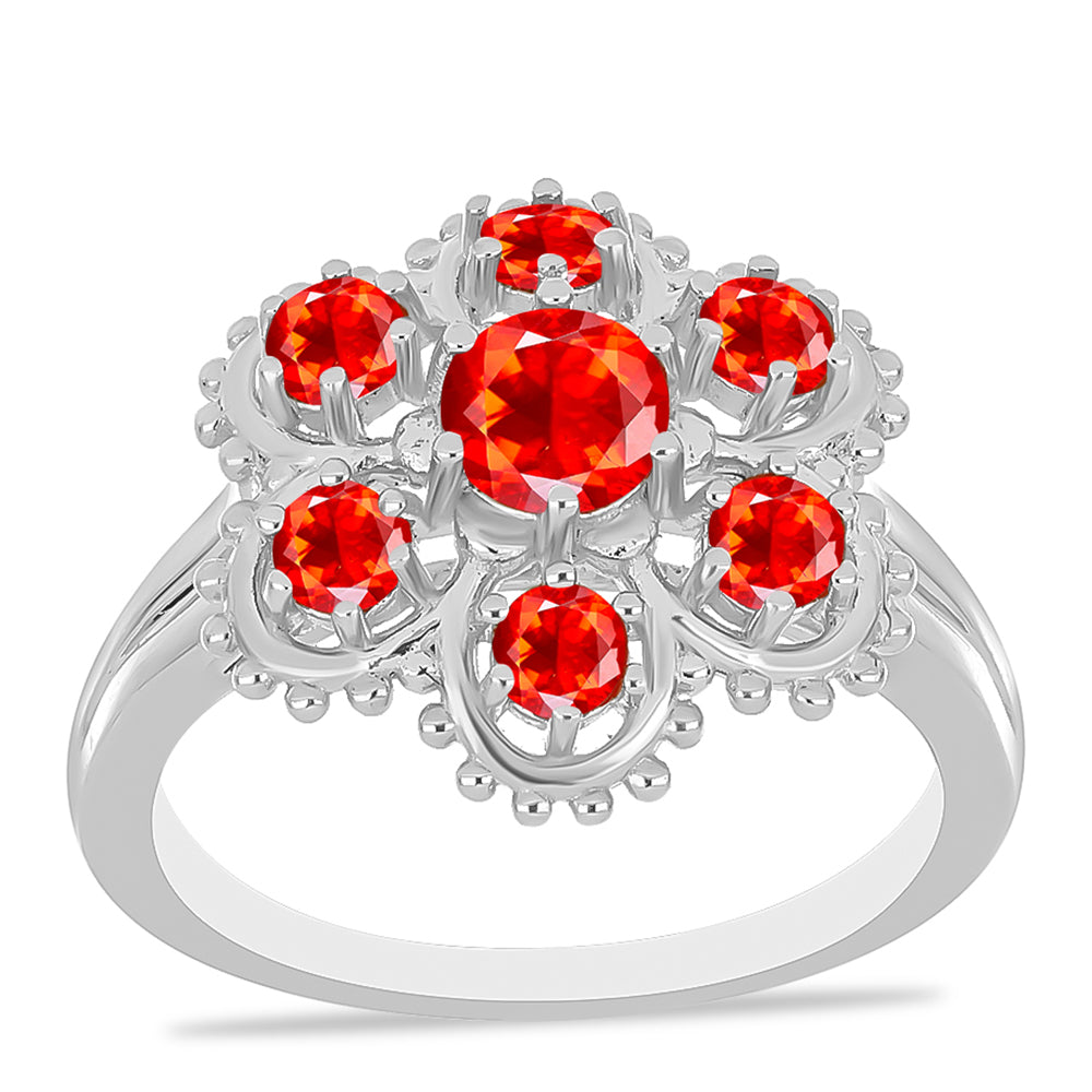 Stříbrný Prsten s Etiopským Červeným Opálem z Lega Dembi