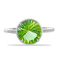Stříbrný Prsten s Kapradinově Zeleným Křemenem
