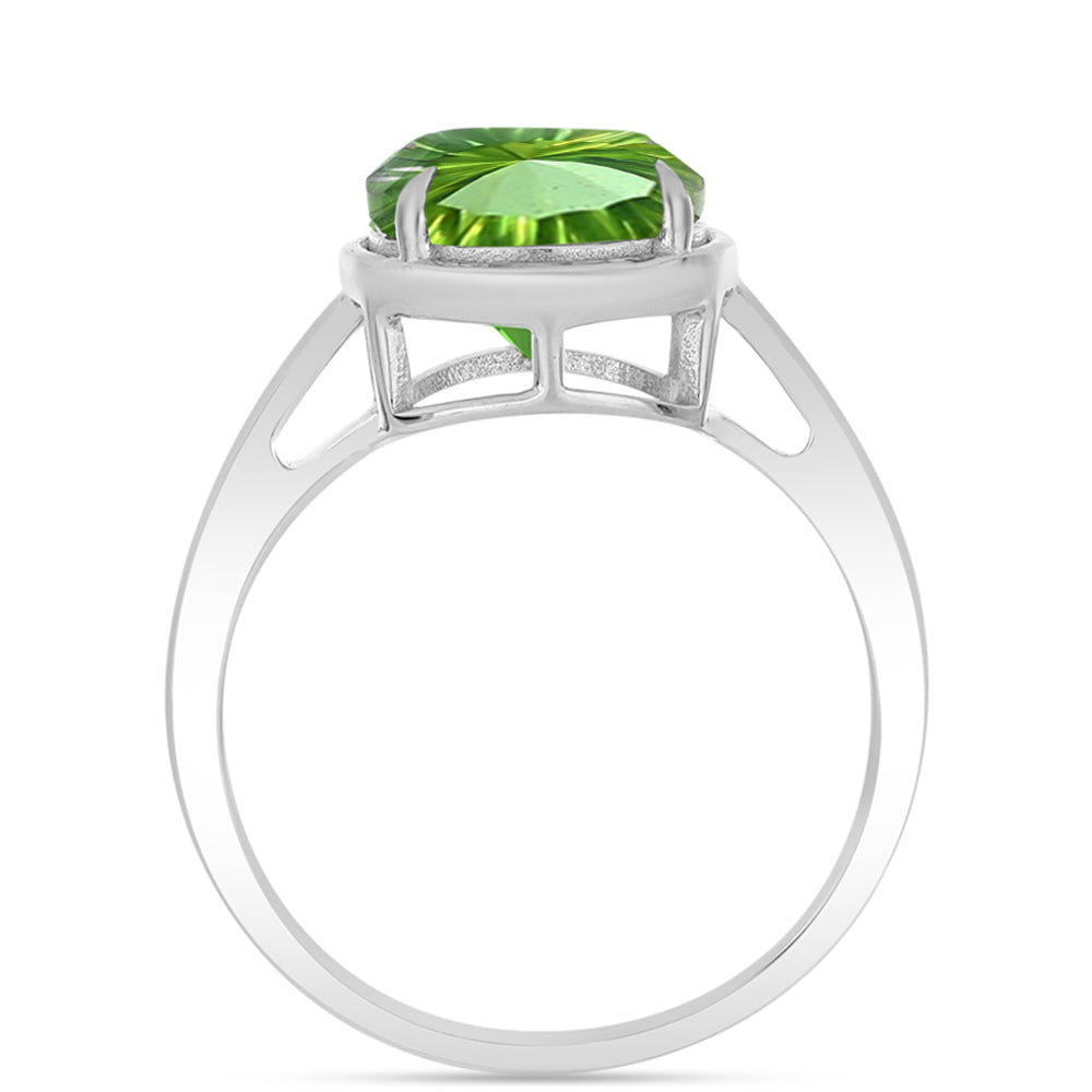 Stříbrný Prsten s Kapradinově Zeleným Křemenem 2 