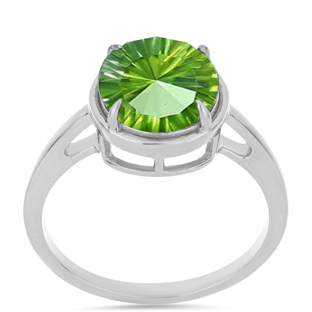 Stříbrný Prsten s Kapradinově Zeleným Křemenem 3 