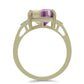 Pozlacený Stříbrný Prsten s Růžovým Fluoritem a Bílým Topazem
