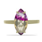 Pozlacený Stříbrný Prsten s Růžovým Fluoritem