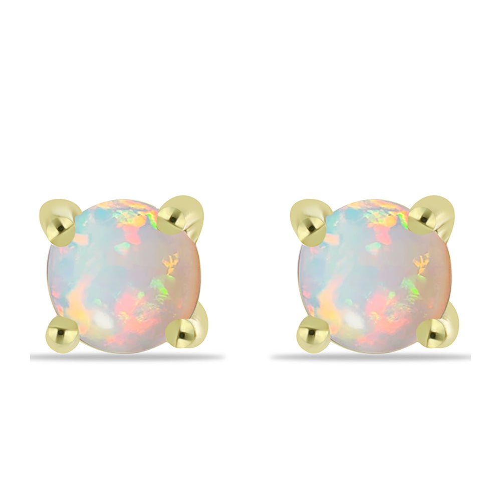 Pozlacené Stříbro 925/1000 - Náušnice s Welo opálem - Karátové číslo: 0.36. přibližná hmotnost: 1.06 gramů