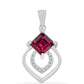 Stříbrný Přívěsek s Madagaskarským Rubínem a Bílým Diamantem