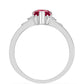 Stříbrný Prsten s Madagaskarským Rubínem a Bílým Diamantem