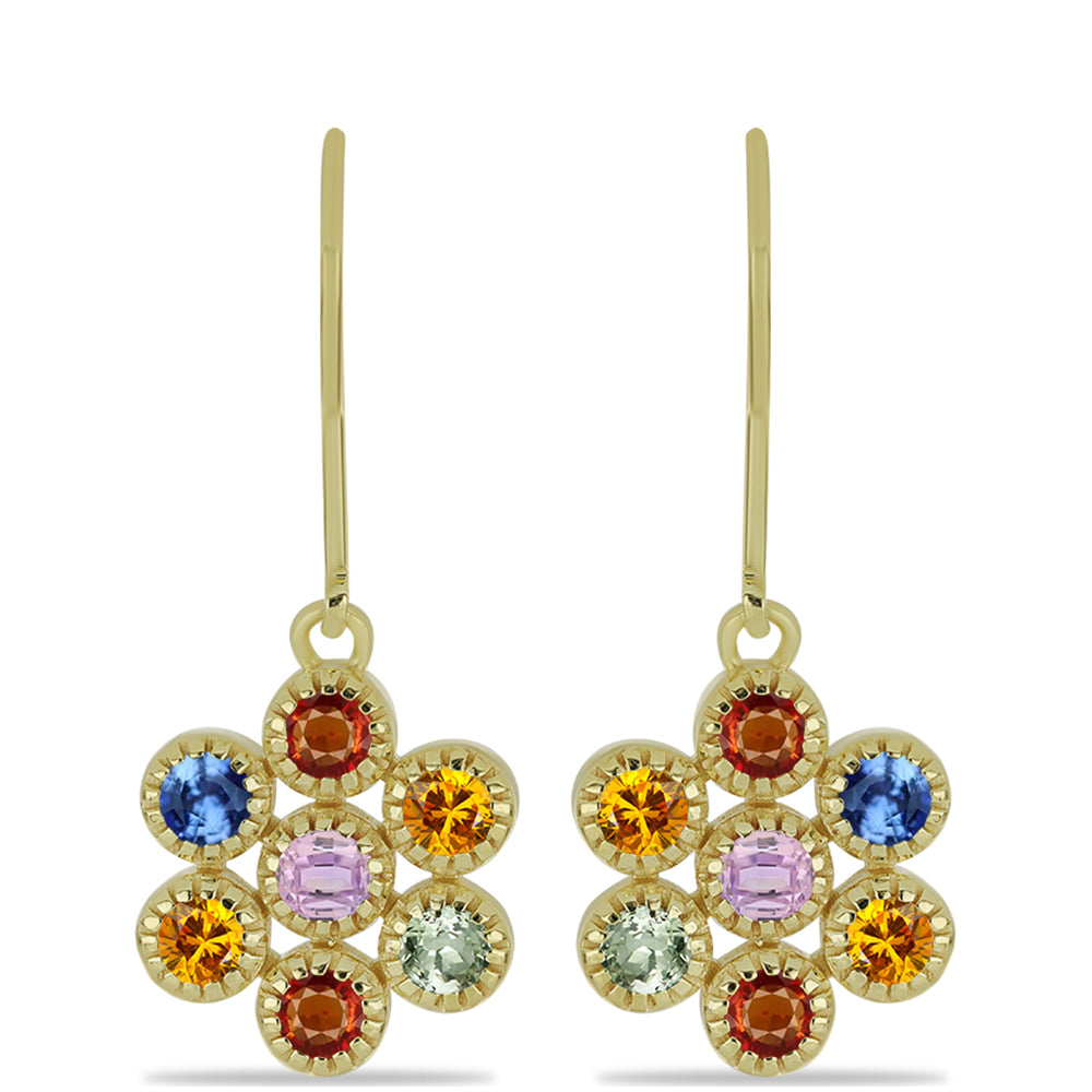 Pozlacené Stříbrné Náušnice s Roseberským Duhovým Safírem