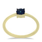 Pozlacený Stříbrný Prsten s Modrým Diamantem