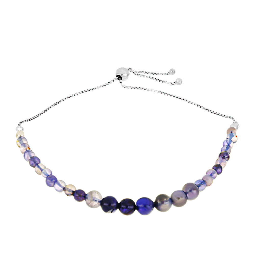 Stříbro 925/1000 - Náramek s Iolitem - Karátové číslo: 23.75. přibližná hmotnost: 5.75 gramů 1 