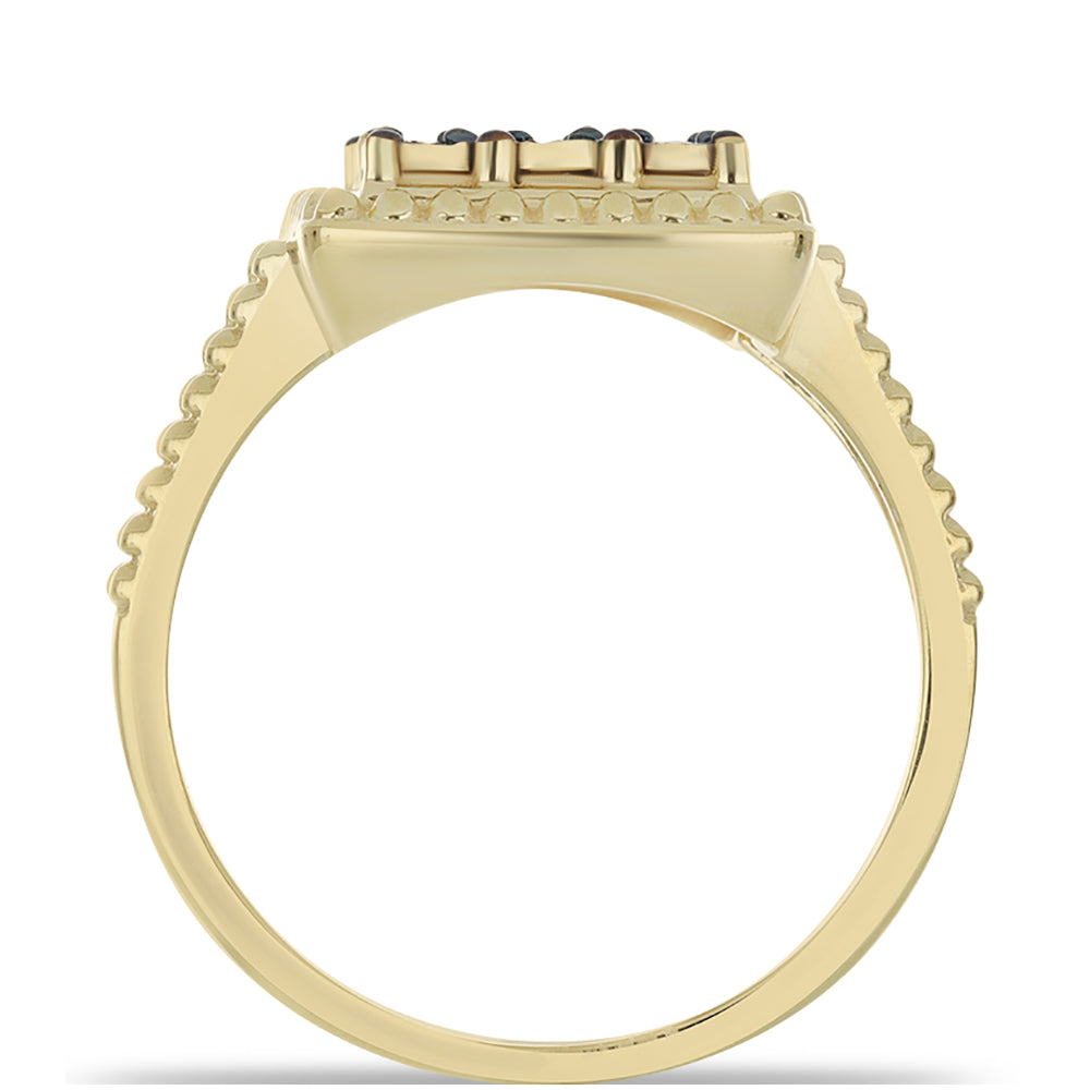 Pozlacený Stříbrný Prsten s Modrým Diamantem 2 