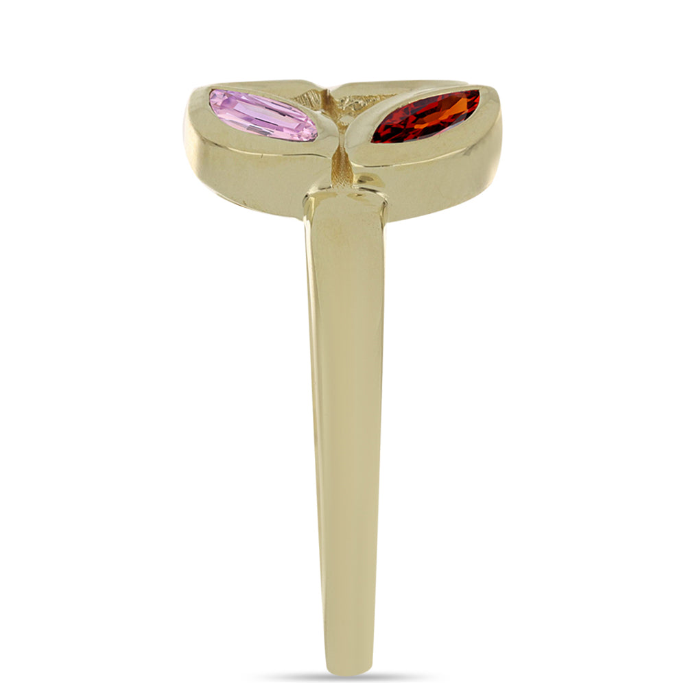Pozlacený Stříbrný Prsten s Roseberským Duhovým Safírem 4 