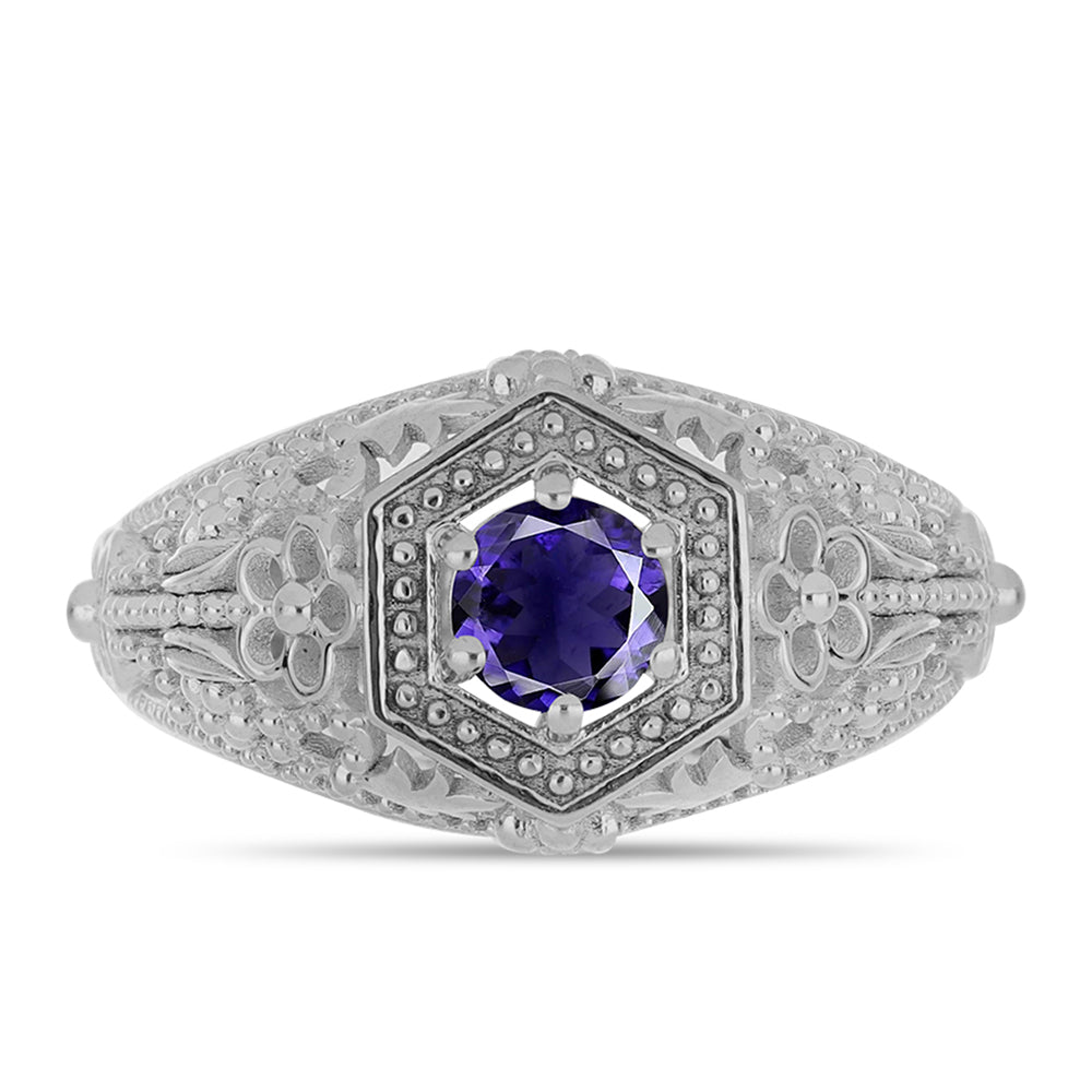 Stříbrný Prsten s Iolitem 1 