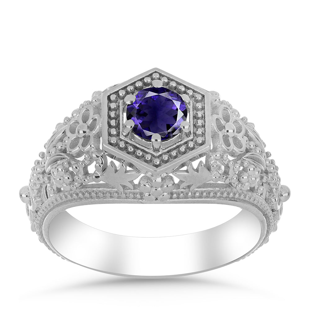 Stříbrný Prsten s Iolitem