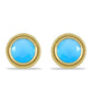 Pozlacené Stříbrné Náušnice s Aqua Chalcedonem