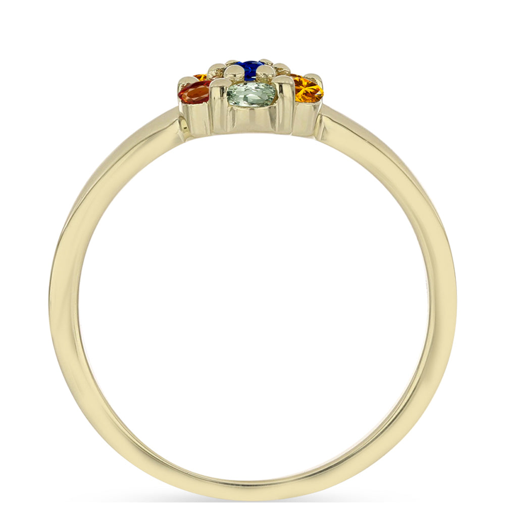 Pozlacený Stříbrný Prsten s Roseberským Duhovým Safírem 2 