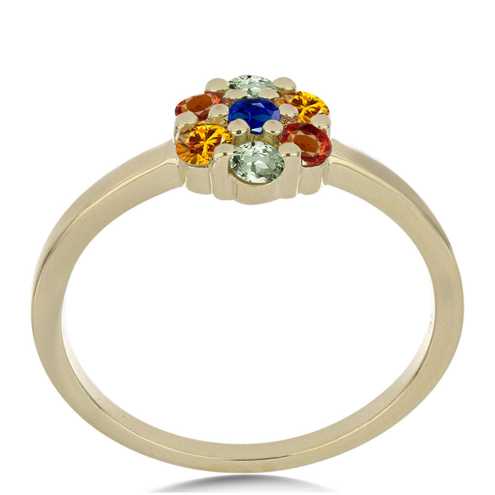 Pozlacený Stříbrný Prsten s Roseberským Duhovým Safírem