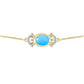 Pozlacený Stříbrný Náramek s Aqua Chalcedonem a Bílým Topazem