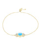Pozlacený Stříbrný Náramek s Aqua Chalcedonem a Bílým Topazem