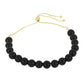 Pozlacené Stříbro 925/1000 - Náramek s Černým Suwarským Onyxem - Karátové číslo: 59.93. přibližná hmotnost: 13.75 gramů