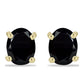 Pozlacené Stříbro 925/1000 - Náušnice s Černým Suwarským Onyxem - Karátové číslo: 2.1. přibližná hmotnost: 1.91 gramů