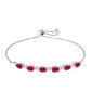 Stříbrný Náramek s Madagaskarským Rubínem a Bílým Diamantem