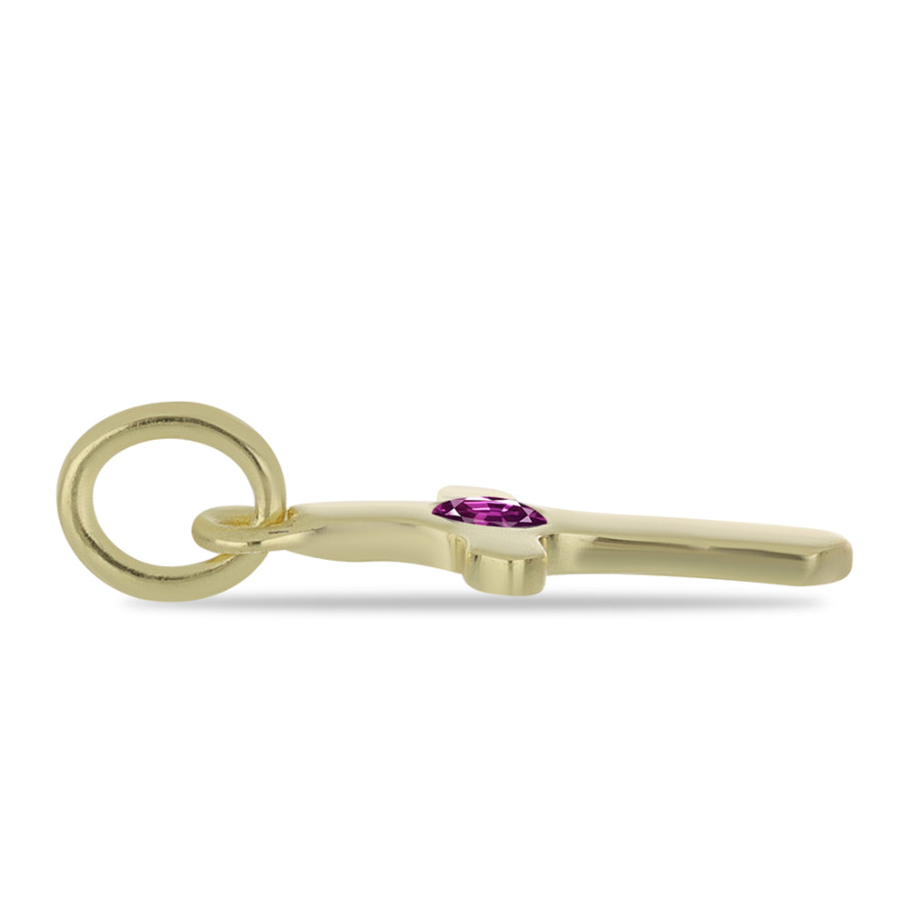 Pozlacené Stříbro 925/1000 - Přívěsek s Nachovým Safírem - Karátové číslo: 0.14. přibližná hmotnost: 0.57 gramů 2 