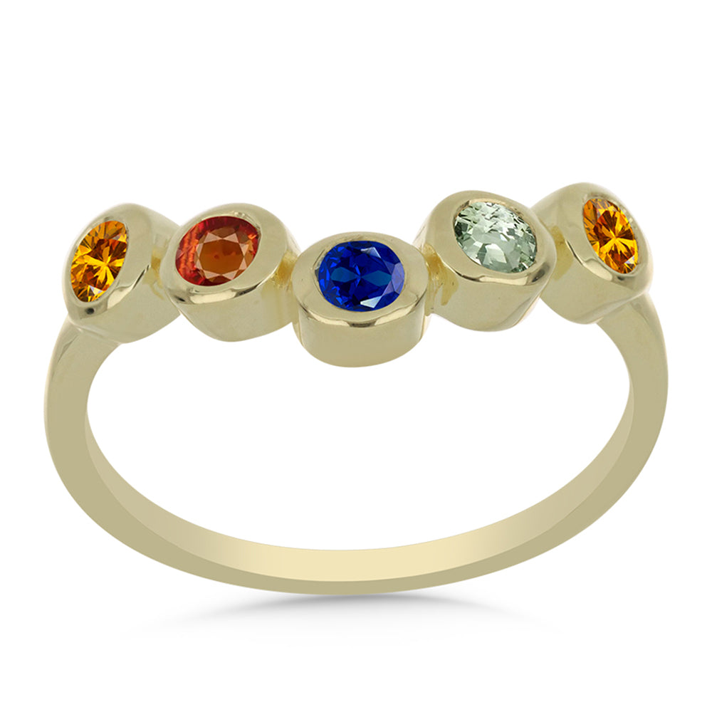 Pozlacené Stříbro 925/1000 - Prsten s Roseberským Duhovým Safírem - Karátové číslo: 0.66. přibližná hmotnost: 2.46 gramů 3 