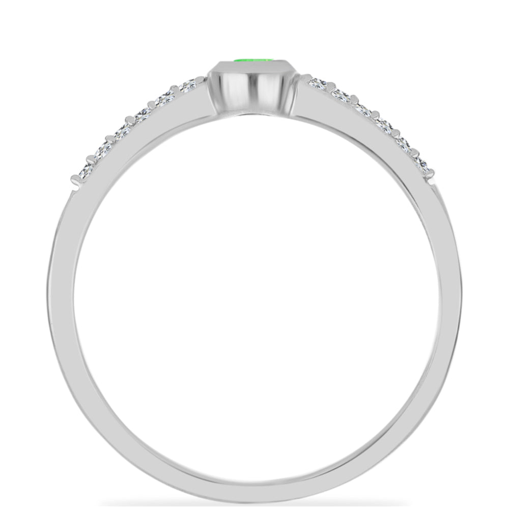 Stříbrný Prsten s Hyalit Opálem a Bílým Topazem 2 