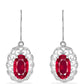 Stříbrné Náušnice s Madagaskarským Rubínem a Bílým Diamantem